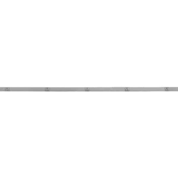 Hubbell Wiring Device-Kellems Metal PlugTrak, 20A 125V, 1 Circuit, 6 Receptacle, 6' Length, Gray HBL24GB612GY - main